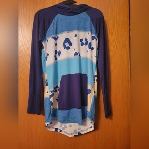 Lularoe Purple and Blue Leopard Print Hoodie